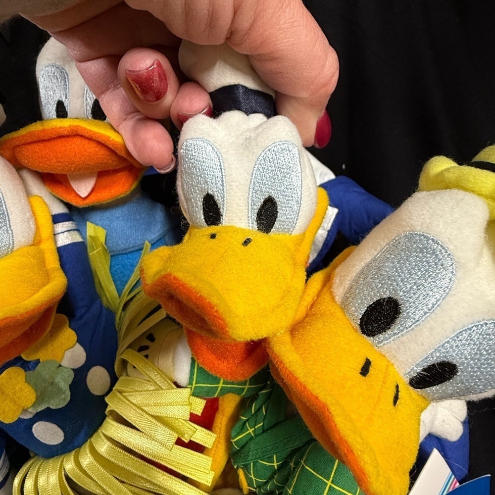 Vintage Disney Donald Duck Plush Set Huey Dewey Louise Disney Park Blue Hat Boat - Picture 4 of 15